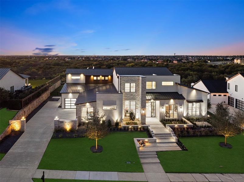 Front exterior of a new home in , Frisco, TX, highlighting curb appeal (Image 1). Front exterior of a new home in , Frisco, TX, highlighting curb appeal (Image 1).