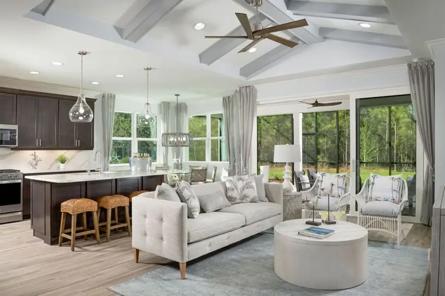 Representative furnished interior of a home built from the Parrot by Minto Communities in Latitude Margaritaville Watersound, Panama City Beach (Image 6). Representative furnished interior of a home built from the Parrot by Minto Communities in Latitude Margaritaville Watersound, Panama City Beach (Image 6).