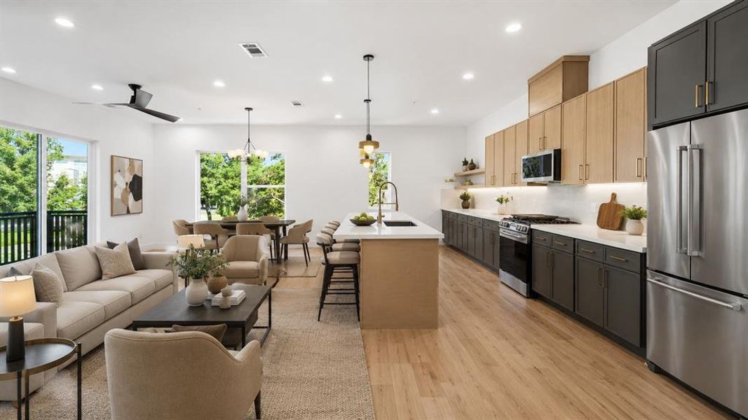 Furnished interior view inside a new home in , Dallas (Image 4).