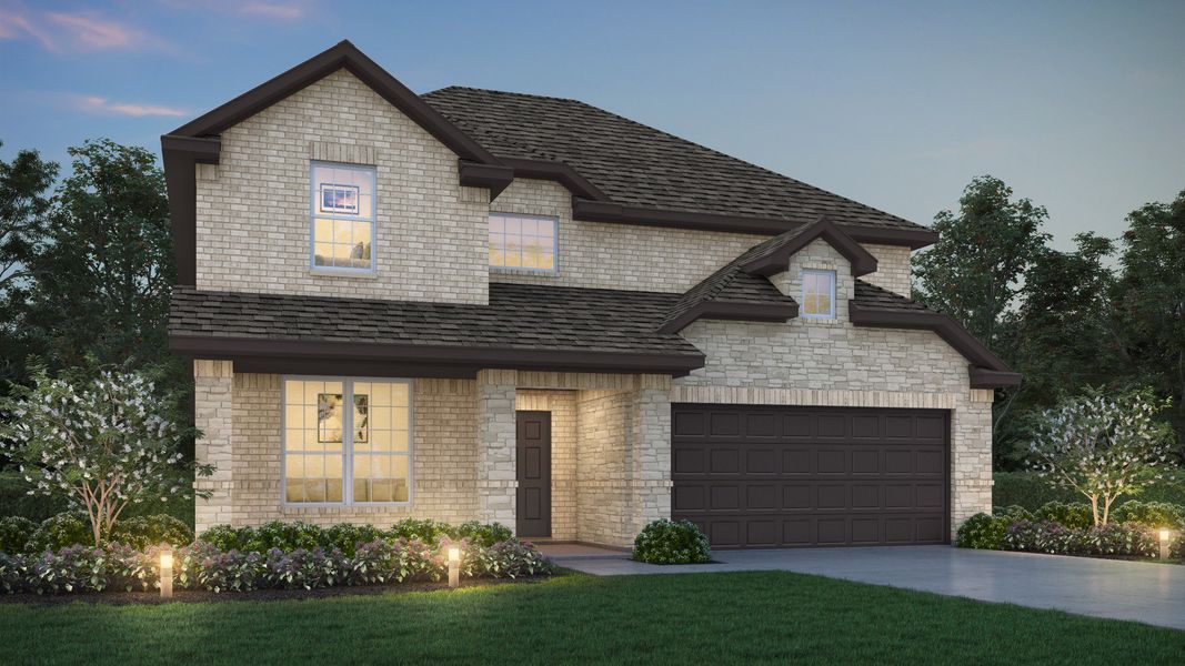 Representative exterior photo of a completed home built from the The Hawthorn by Legend Homes in Rocky Creek Crossing, Crowley, TX (Image 18).