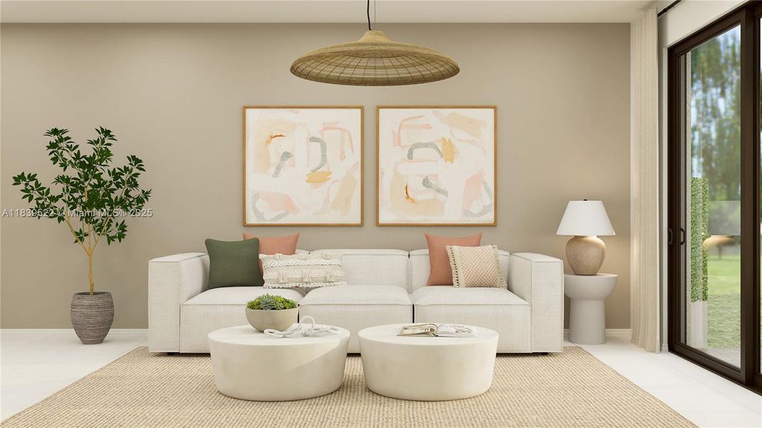 Furnished interior view inside a new home in Arbor Estates, Miami (Image 2).