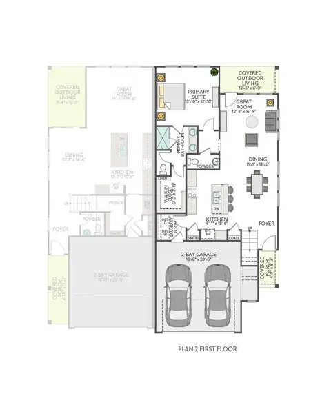 2D floor plan layout of this home in Park Central, Georgetown, TX (Image 4).