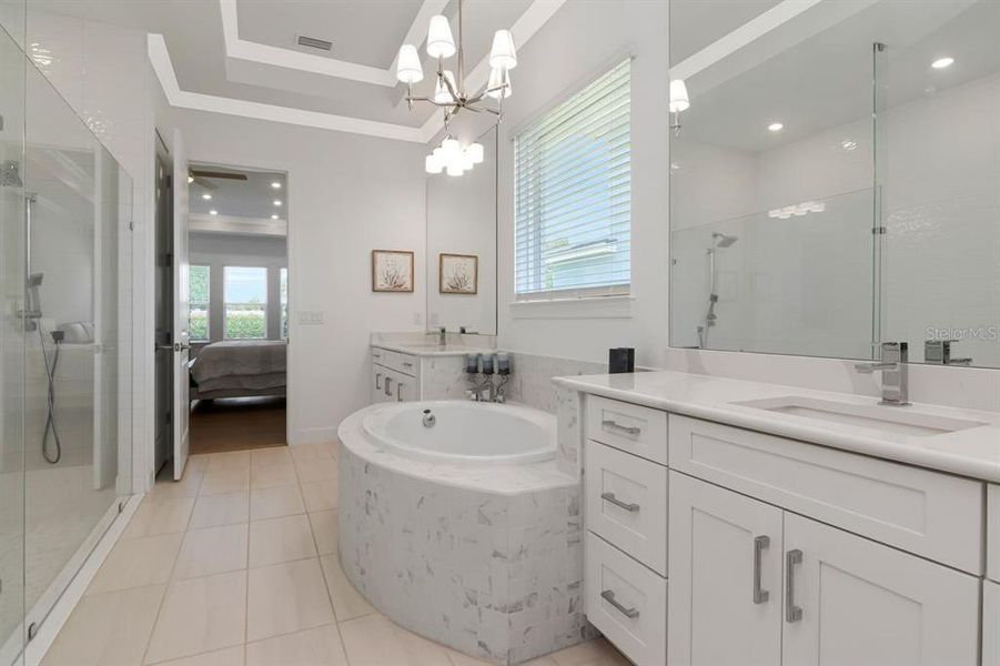 Furnished interior view inside a new home in River's Edge, Wesley Chapel (Image 32).