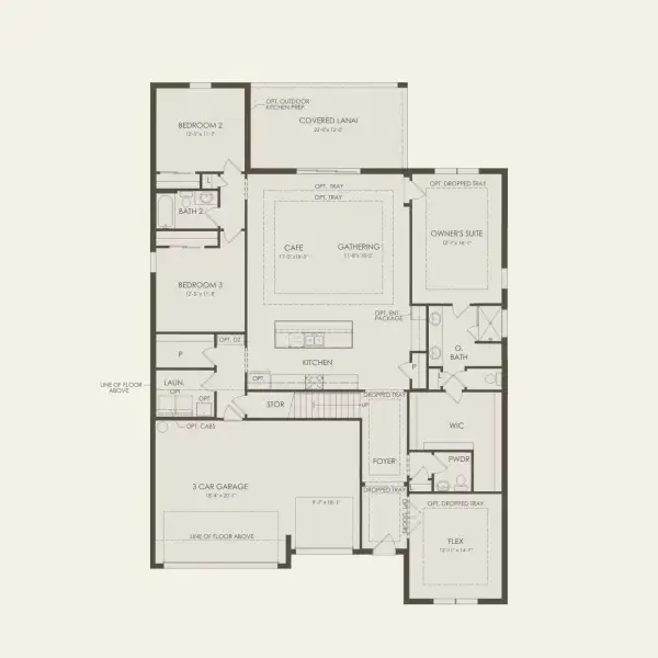 2D floor plan layout for the Mahogany Grand by Pulte Homes in Hilliard Isle, Kissimmee, FL (Image 4).