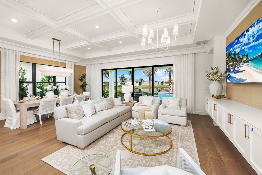 Representative furnished interior of a home built from the Barbados by GL Homes in Valencia Del Mar (55+), Boynton Beach (Image 7).