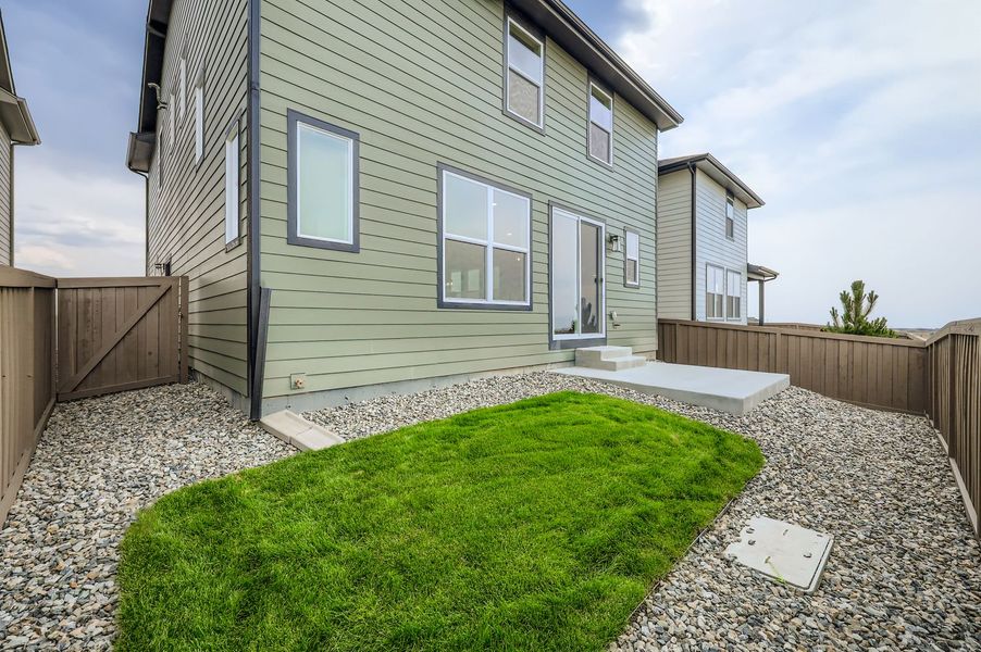 Front exterior of a new home in Sterling Ranch 40s, Colorado Springs, CO, highlighting curb appeal (Image 21).