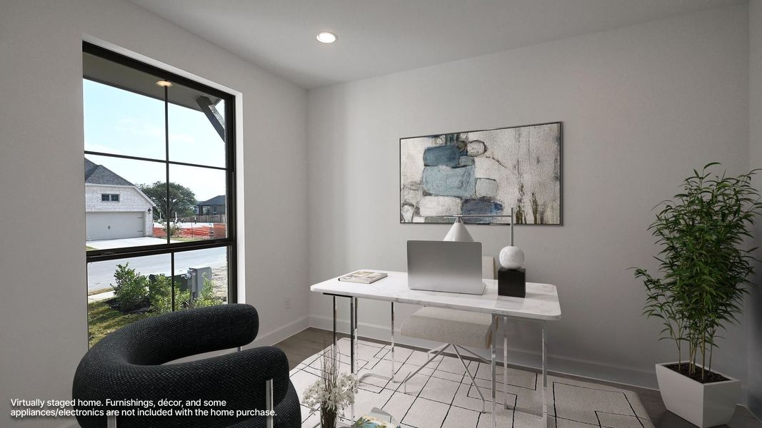 Furnished interior view inside a new home in 6 Creeks, Kyle (Image 8).
