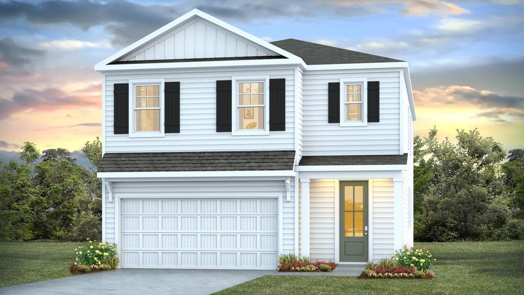 Representative exterior photo of a completed home built from the ROBIE by D.R. Horton in The Pines at Blake Farm, Wilmington, NC (Image 1).