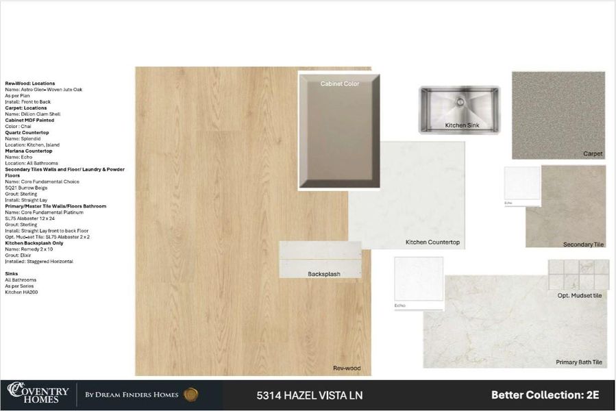 Sample of building materials used in homes in Arabella on the Prairie, Richmond (Image 12). Sample of building materials used in homes in Arabella on the Prairie, Richmond (Image 12).