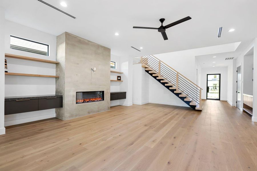 Living Room - Floating Stairs.