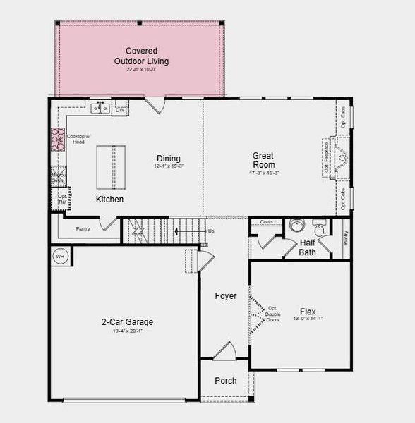 2D floor plan layout of this home in Auburn Glen, Dacula, GA (Image 3).