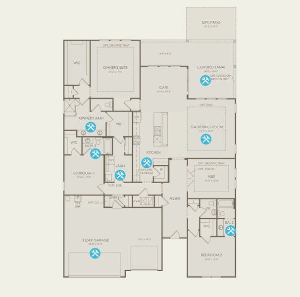 2D floor plan layout for the Renown by Del Webb in Del Webb Saint Johns, St. Johns, FL (Image 3).