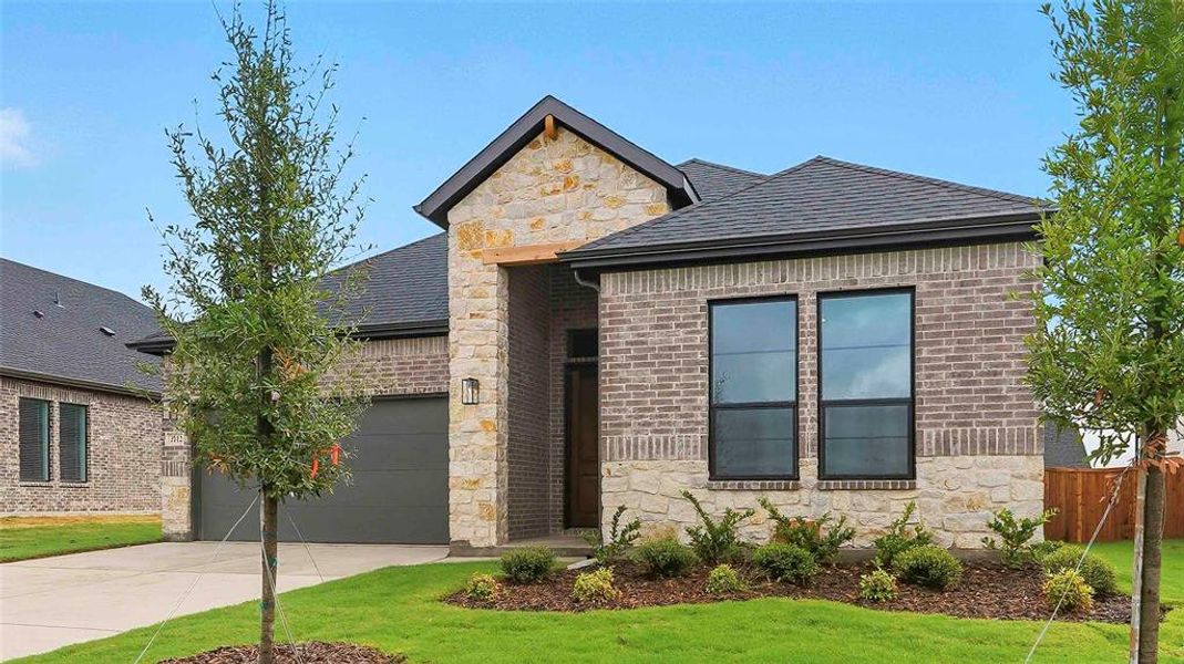 Front exterior of a new home in Clearview Ranch, Royse City, TX, highlighting curb appeal (Image 25).