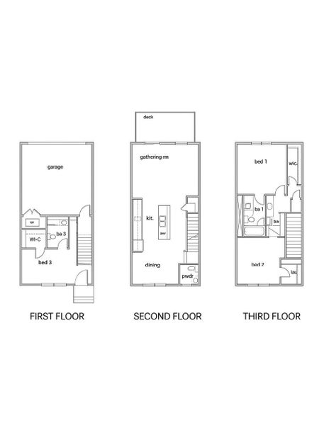 2D floor plan layout for the Asbury by D.R. Horton in Overlook at Peachtree Corners, Peachtree Corners, GA (Image 4). 2D floor plan layout for the Asbury by D.R. Horton in Overlook at Peachtree Corners, Peachtree Corners, GA (Image 4).