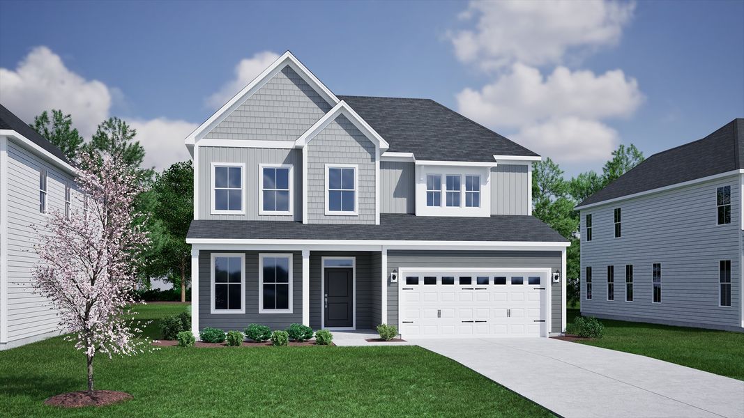 Representative exterior photo of a completed home built from the Peachtree - Vanguard Collection by Mungo Homes in Rogers Spring, Graham, NC (Image 19).
