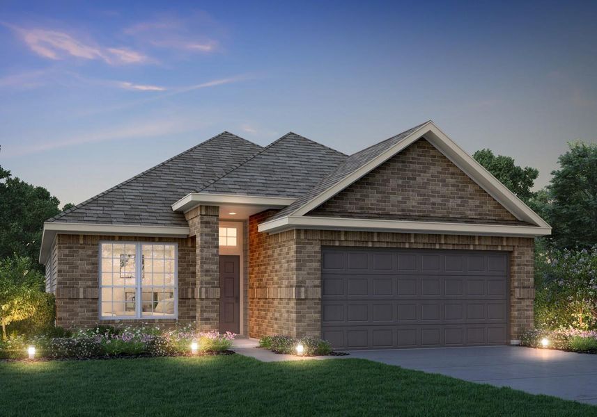 Front exterior of a new home in Granger Pines, Conroe, TX, highlighting curb appeal (Image 1). Front exterior of a new home in Granger Pines, Conroe, TX, highlighting curb appeal (Image 1).