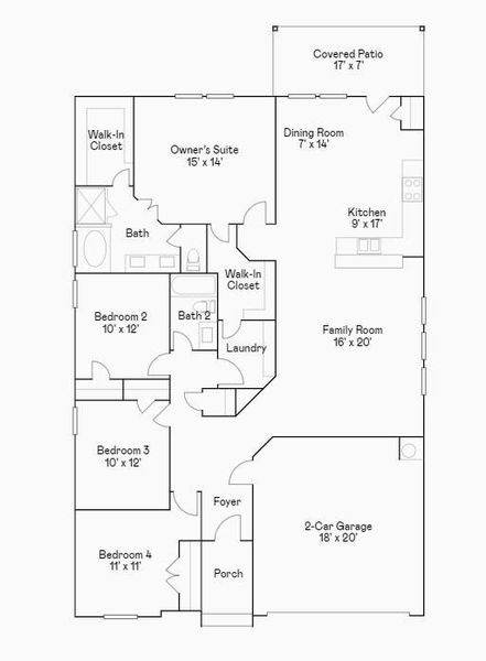 2D floor plan layout of this home in Sunterra, Katy, TX (Image 5).