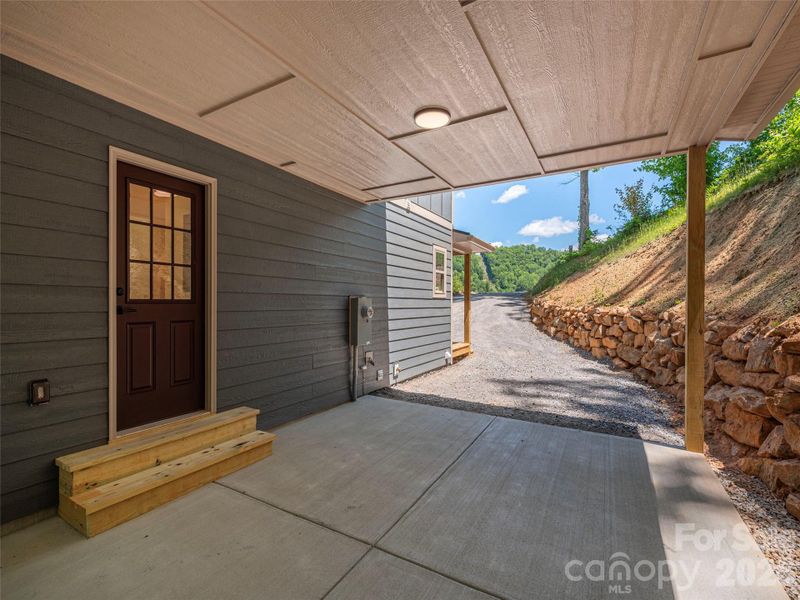 Exterior details and patio area of a home in , Waynesville (Image 22).
