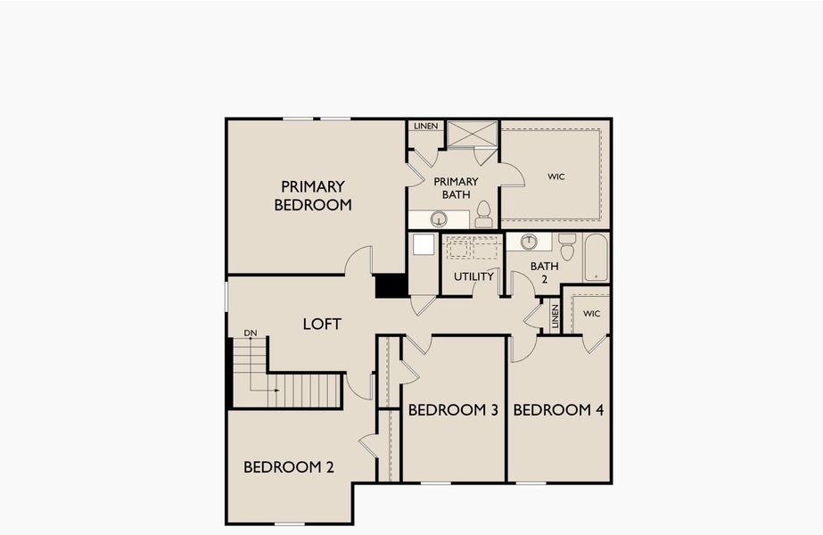 2D floor plan layout of this home in Cattleman's Crossing, Fort Worth, TX (Image 2).