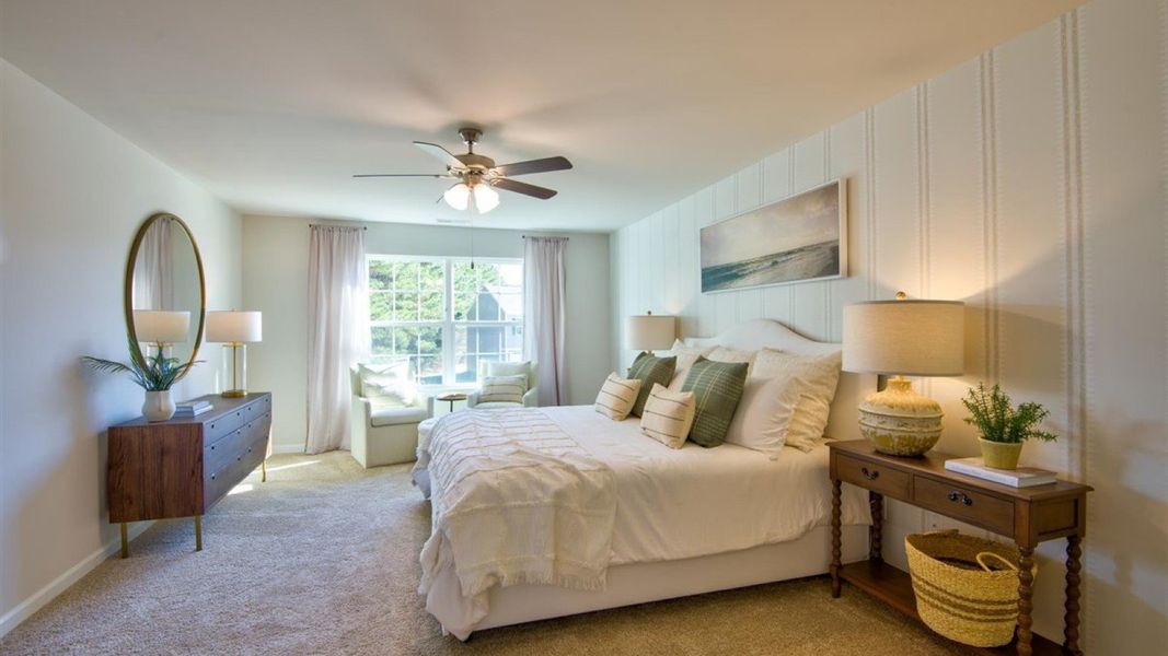 Furnished interior view inside a new home in Beaver Dam Crossing, Bailey (Image 22). Furnished interior view inside a new home in Beaver Dam Crossing, Bailey (Image 22).