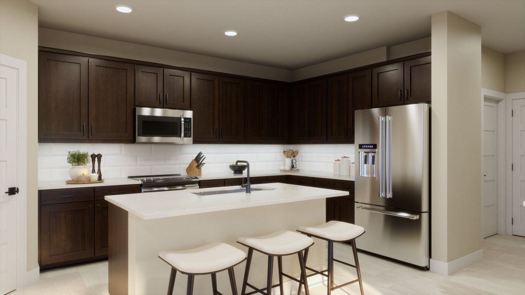 Representative furnished interior of a home built from the 2502 by Risewell Homes in Harvest Crossing, Aurora (Image 4).