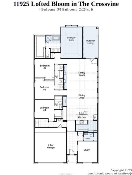 2D floor plan layout of this home in The Crossvine, Schertz, TX (Image 3). 2D floor plan layout of this home in The Crossvine, Schertz, TX (Image 3).