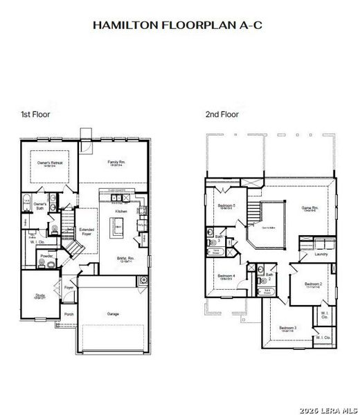 2D floor plan layout of this home in Hunters Ranch, San Antonio, TX (Image 3).