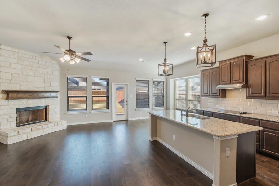 Family Room | Concept 2440 at Hulen Trails in Fort Worth, TX by Landsea Homes