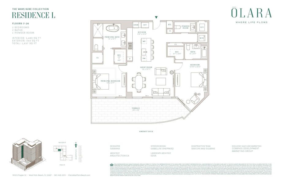 2D floor plan layout of this home in Olara, West Palm Beach, FL (Image 5).