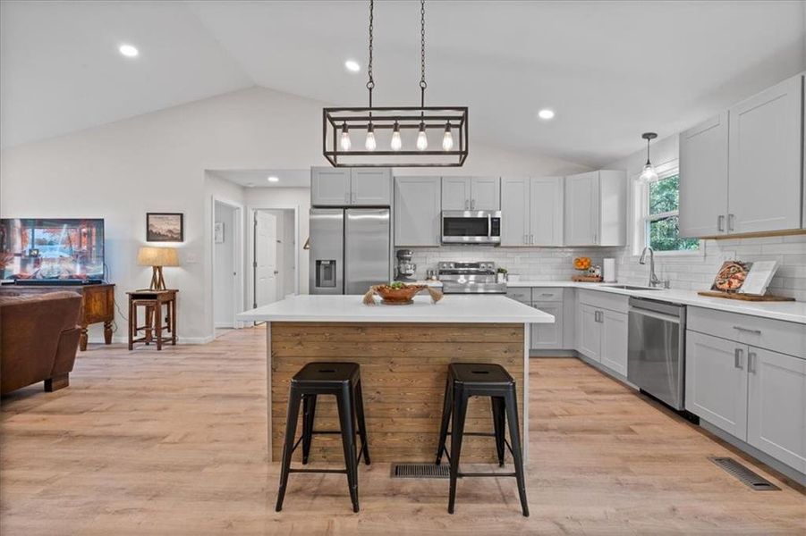 Furnished interior view inside a new home in , White (Image 8). Furnished interior view inside a new home in , White (Image 8).