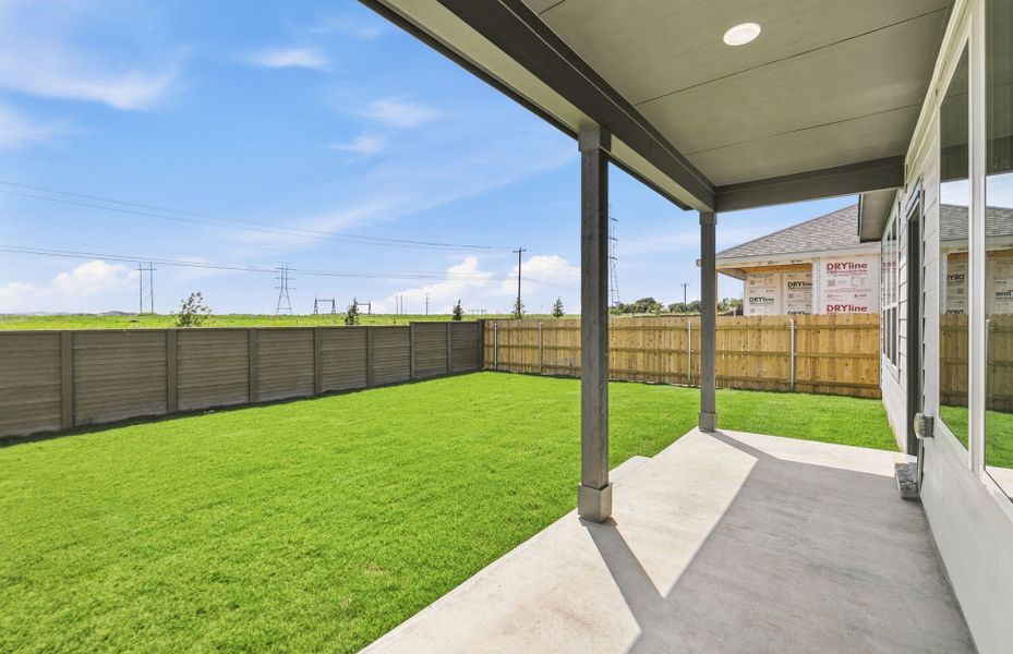 Exterior details and patio area of a home in Kuempel Farms, Pflugerville (Image 28).