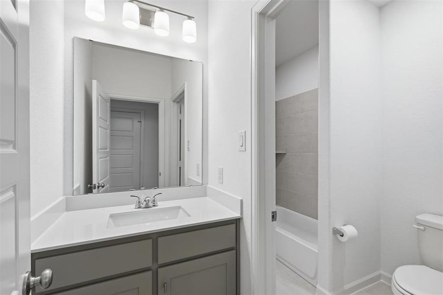 Furnished interior view inside a new home in Prairie Oaks, Oak Point (Image 15). Furnished interior view inside a new home in Prairie Oaks, Oak Point (Image 15).
