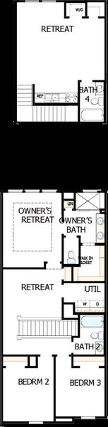 2D floor plan layout of this home in North Creek Village - Townhomes, Huntersville, NC (Image 3).
