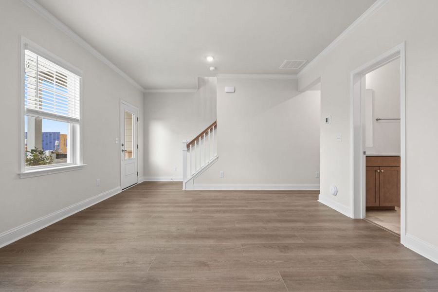 Spacious, unfurnished interior of a new home in Lakeside Townes at Riverlights, Wilmington (Image 25). Spacious, unfurnished interior of a new home in Lakeside Townes at Riverlights, Wilmington (Image 25).