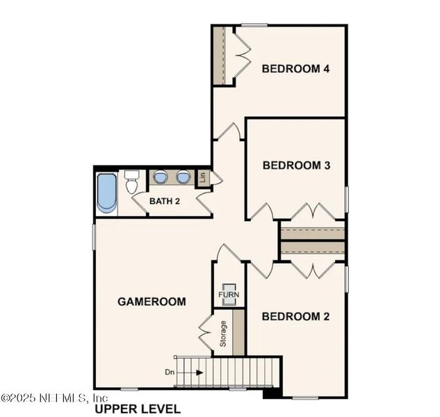 2D floor plan layout of this home in The Preserve at Concourse Crossing, Fernandina Beach, FL (Image 3).