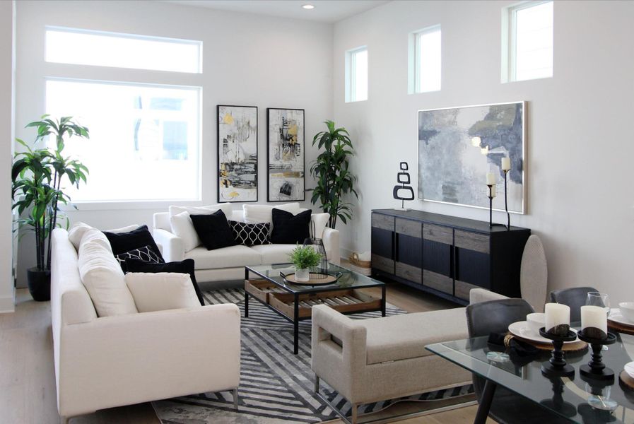 Furnished interior view inside a new home in Yale Terrace, Houston (Image 11). Furnished interior view inside a new home in Yale Terrace, Houston (Image 11).