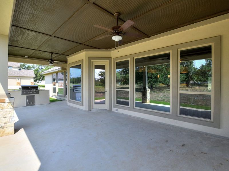 Representative exterior details of a home built from the San Simeon I by Giddens Homes in Clearwater Ranch, Liberty Hill (Image 107).