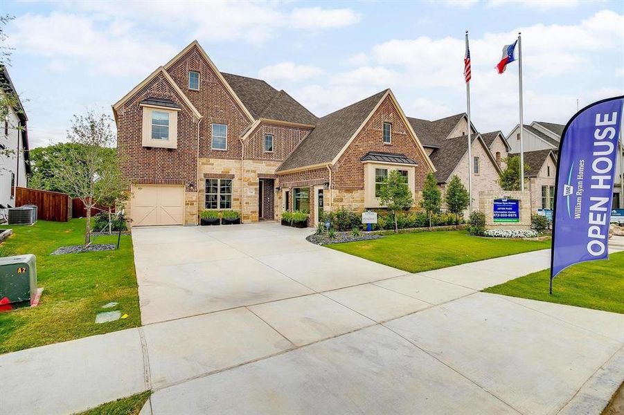 Front exterior of a new home in Aster Park, McKinney, TX, highlighting curb appeal (Image 24).