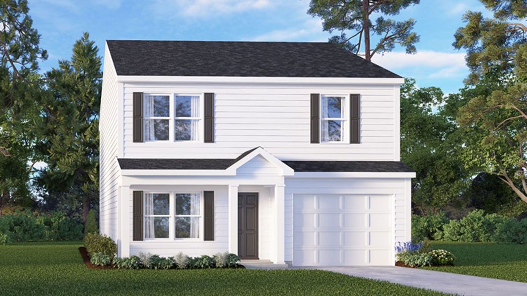 Representative exterior photo of a completed home built from the Brandon by D.R. Horton in Hunter Hill, Rocky Mount, NC (Image 2). Representative exterior photo of a completed home built from the Brandon by D.R. Horton in Hunter Hill, Rocky Mount, NC (Image 2).