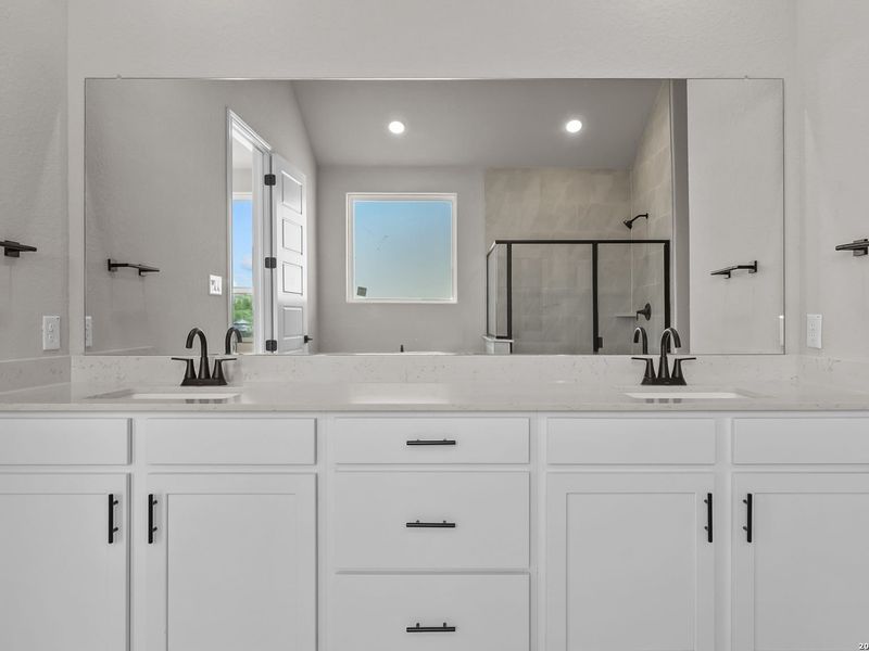 Furnished interior view inside a new home in Potranco Oaks, Castroville (Image 18).