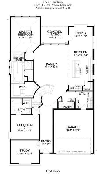 2D floor plan layout for the Hudson by Landon Homes in Lexington Frisco, Frisco, TX (Image 33).
