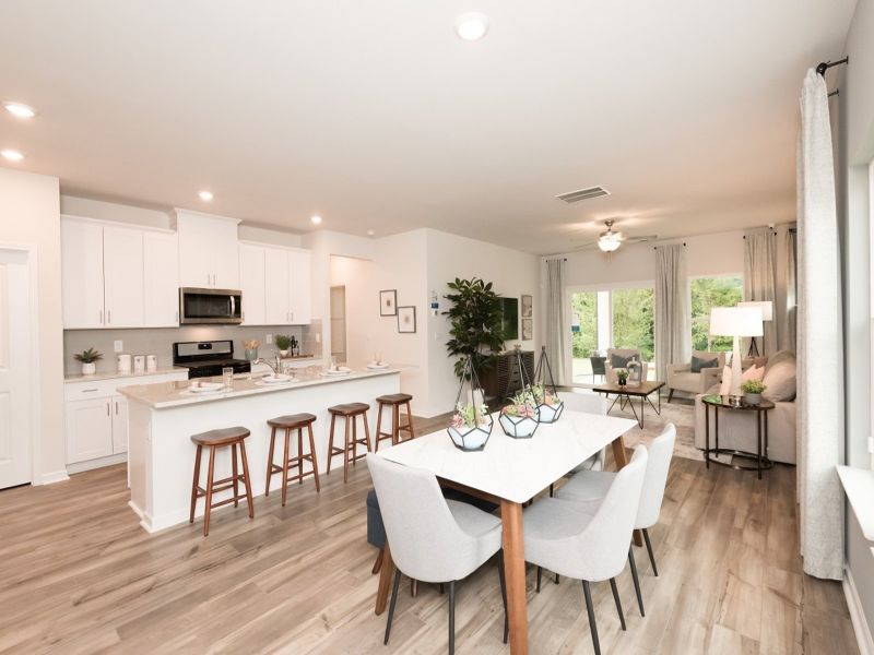 Great room in the Paisley at a Meritage Homes community in Holly Springs, GA.