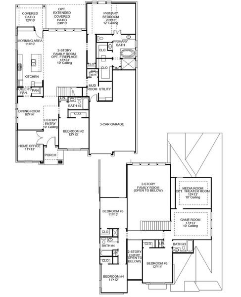 2D floor plan layout of this home in Austin Point, Richmond, TX (Image 2). 2D floor plan layout of this home in Austin Point, Richmond, TX (Image 2).