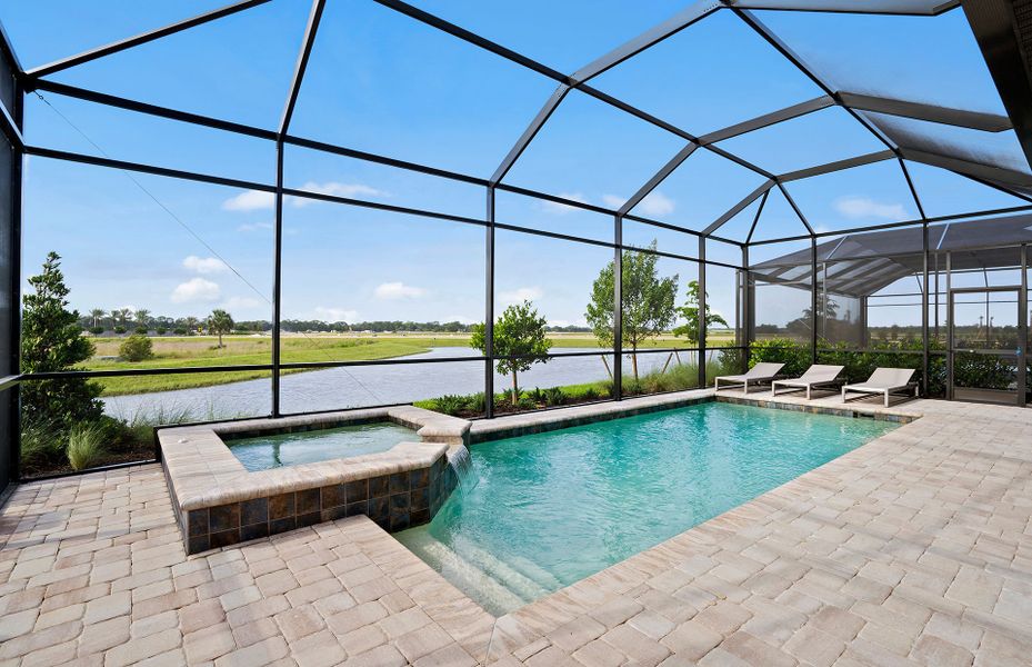 Exterior details and patio area of a home in Avondale at Avenir, Palm Beach Gardens (Image 4). Exterior details and patio area of a home in Avondale at Avenir, Palm Beach Gardens (Image 4).