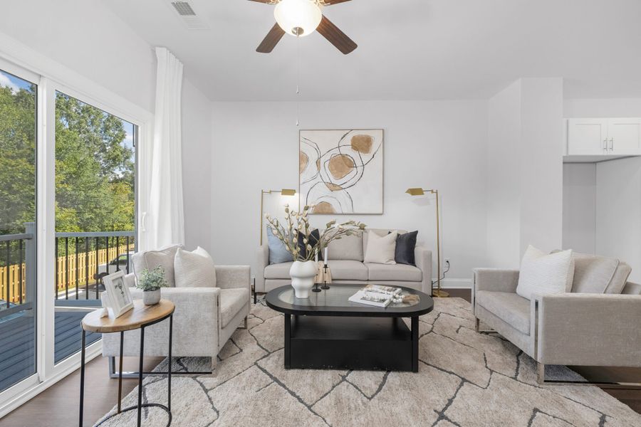 Representative furnished interior of a home built from the Units A-F by Red Cedar Homes in West End Townhomes, Charlotte (Image 11).