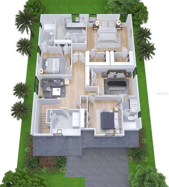 2D floor plan layout of this home in , Tampa, FL (Image 2).