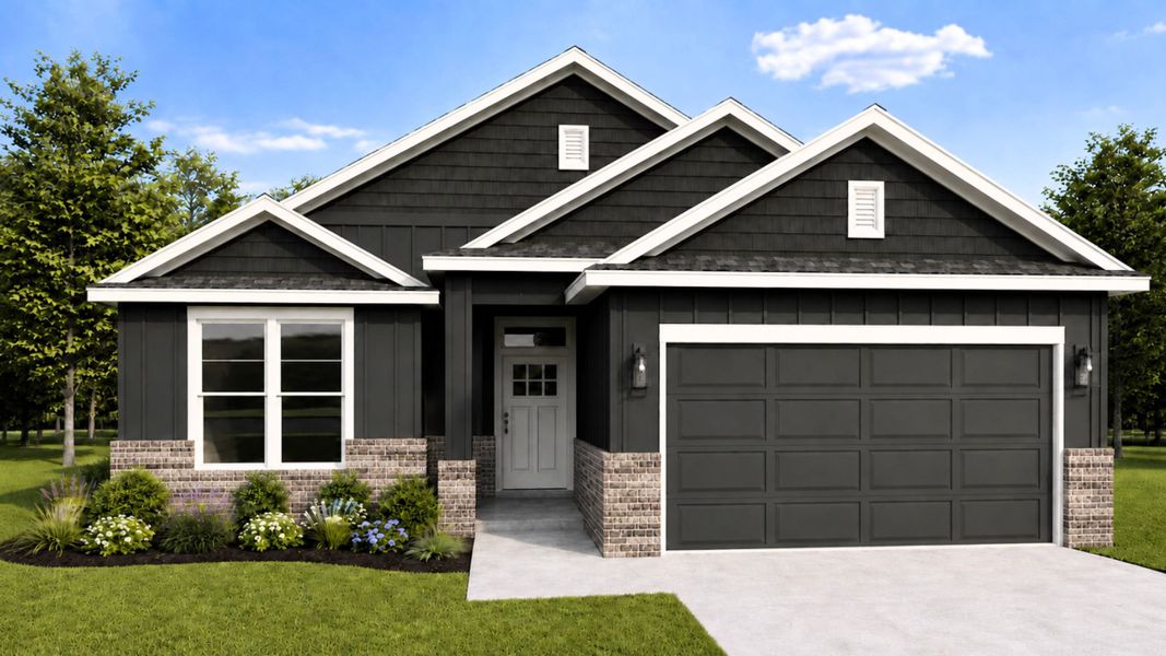 Representative exterior photo of a completed home built from the Lampasas by Flintrock Builder in College Park, Troy, TX (Image 4). Representative exterior photo of a completed home built from the Lampasas by Flintrock Builder in College Park, Troy, TX (Image 4).