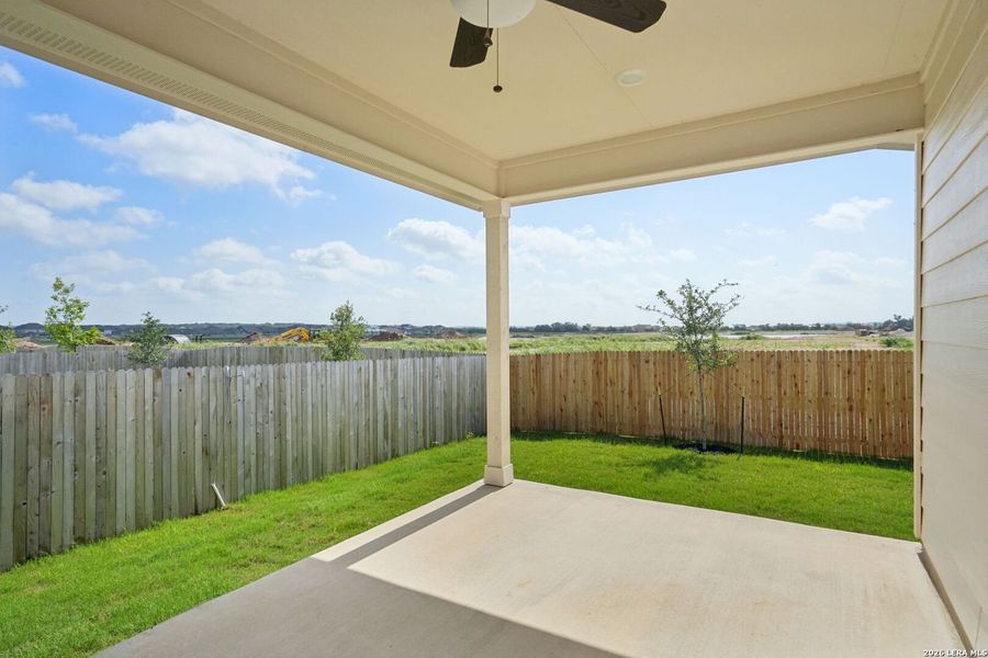 Exterior details and patio area of a home in Sagebrooke - Premier Series, San Antonio (Image 2). Exterior details and patio area of a home in Sagebrooke - Premier Series, San Antonio (Image 2).