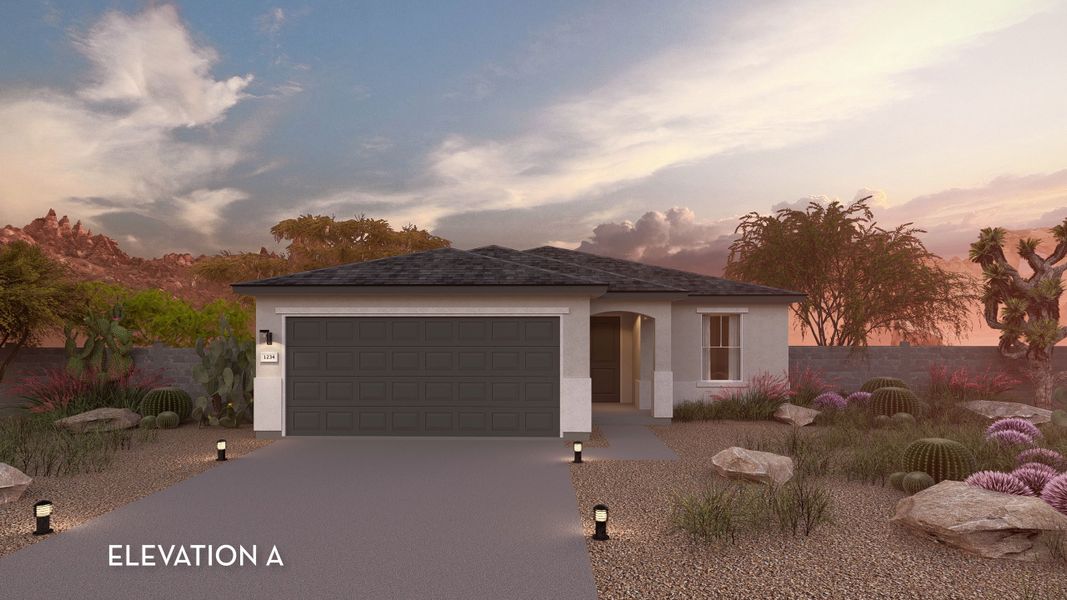 Front exterior of a new home in Perkinsville, Chino Valley, AZ, highlighting curb appeal (Image 1). Front exterior of a new home in Perkinsville, Chino Valley, AZ, highlighting curb appeal (Image 1).