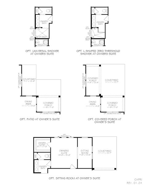 2D floor plan layout for the Capri by Epcon Communities in Lakeside at Millican Reserve, College Station, TX (Image 20).
